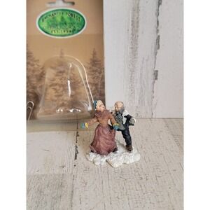 Enchanted Fezziwig wife ice dancing old couple vintage village accessory Xmas